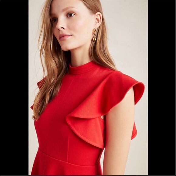 Anthropologie - Maeve Red Deena Mini Dress - Picture 2 of 8